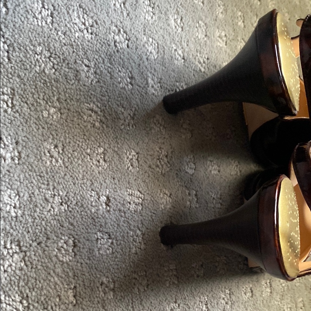Cole Haan Tortoise Patent Slingback Shoes - Picture 4 of 5